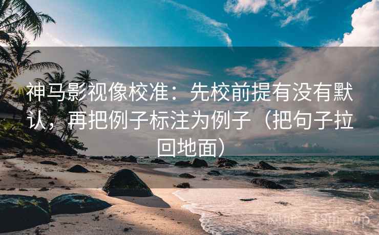 神马影视像校准：先校前提有没有默认，再把例子标注为例子（把句子拉回地面）