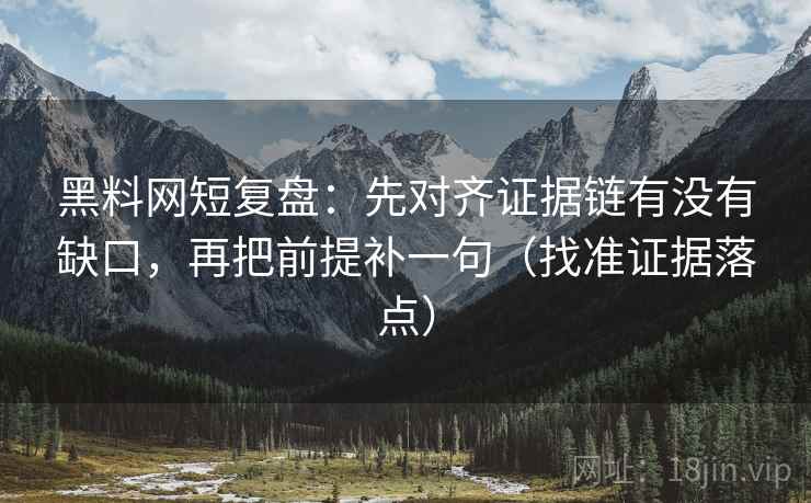 黑料网短复盘:先对齐证据链有没有缺口,再把前提补一句(找准证据落点)